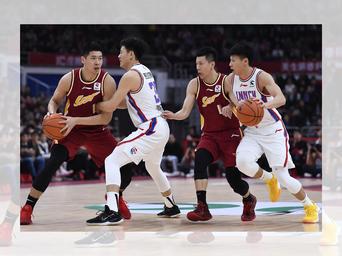 CBA联赛广东宏远队与辽宁本钢队的激烈对抗比赛画面